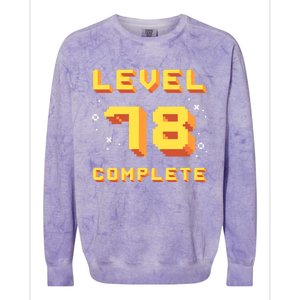 Born In 1943 Level 78 Complete 78th Birthday Retro Gaming Gift Colorblast Crewneck Sweatshirt