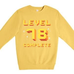 Born In 1943 Level 78 Complete 78th Birthday Retro Gaming Gift Premium Crewneck Sweatshirt