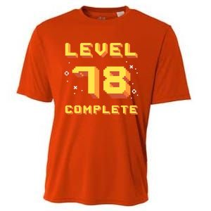 Born In 1943 Level 78 Complete 78th Birthday Retro Gaming Gift Cooling Performance Crew T-Shirt