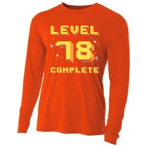 Born In 1943 Level 78 Complete 78th Birthday Retro Gaming Gift Cooling Performance Long Sleeve Crew