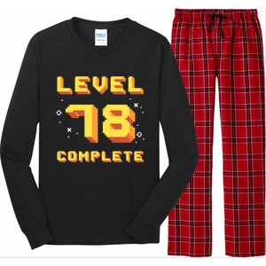 Born In 1943 Level 78 Complete 78th Birthday Retro Gaming Gift Long Sleeve Pajama Set