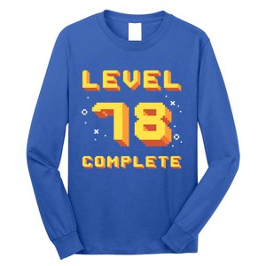 Born In 1943 Level 78 Complete 78th Birthday Retro Gaming Gift Long Sleeve Shirt