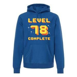 Born In 1943 Level 78 Complete 78th Birthday Retro Gaming Gift Premium Hoodie