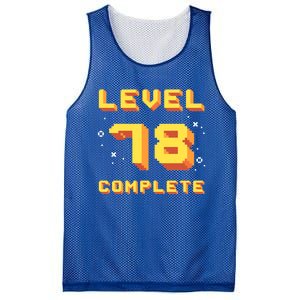 Born In 1943 Level 78 Complete 78th Birthday Retro Gaming Gift Mesh Reversible Basketball Jersey Tank