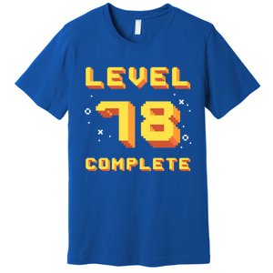 Born In 1943 Level 78 Complete 78th Birthday Retro Gaming Gift Premium T-Shirt