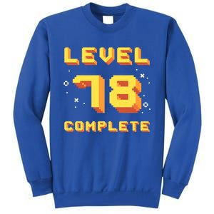 Born In 1943 Level 78 Complete 78th Birthday Retro Gaming Gift Tall Sweatshirt