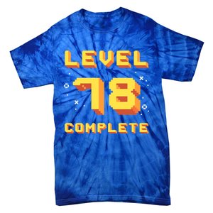 Born In 1943 Level 78 Complete 78th Birthday Retro Gaming Gift Tie-Dye T-Shirt