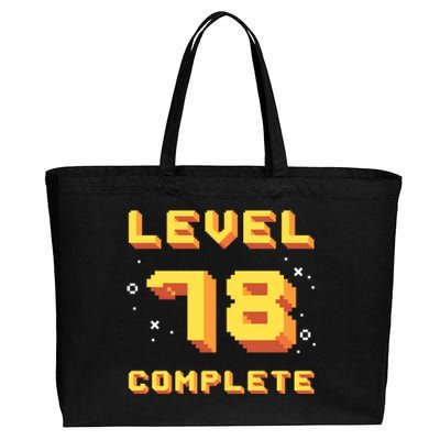 Born In 1943 Level 78 Complete 78th Birthday Retro Gaming Gift Cotton Canvas Jumbo Tote