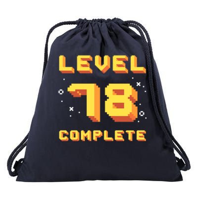 Born In 1943 Level 78 Complete 78th Birthday Retro Gaming Gift Drawstring Bag