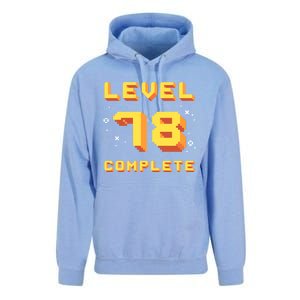 Born In 1943 Level 78 Complete 78th Birthday Retro Gaming Gift Unisex Surf Hoodie