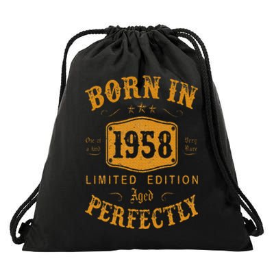 Born In 1958 65 Years Old 65th Birthday Gifts Drawstring Bag