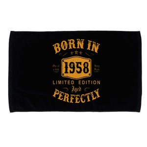 Born In 1958 65 Years Old 65th Birthday Gifts Microfiber Hand Towel