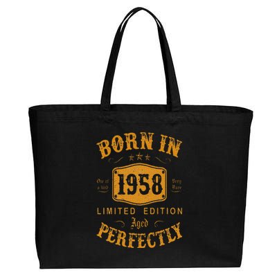 Born In 1958 65 Years Old 65th Birthday Gifts Cotton Canvas Jumbo Tote