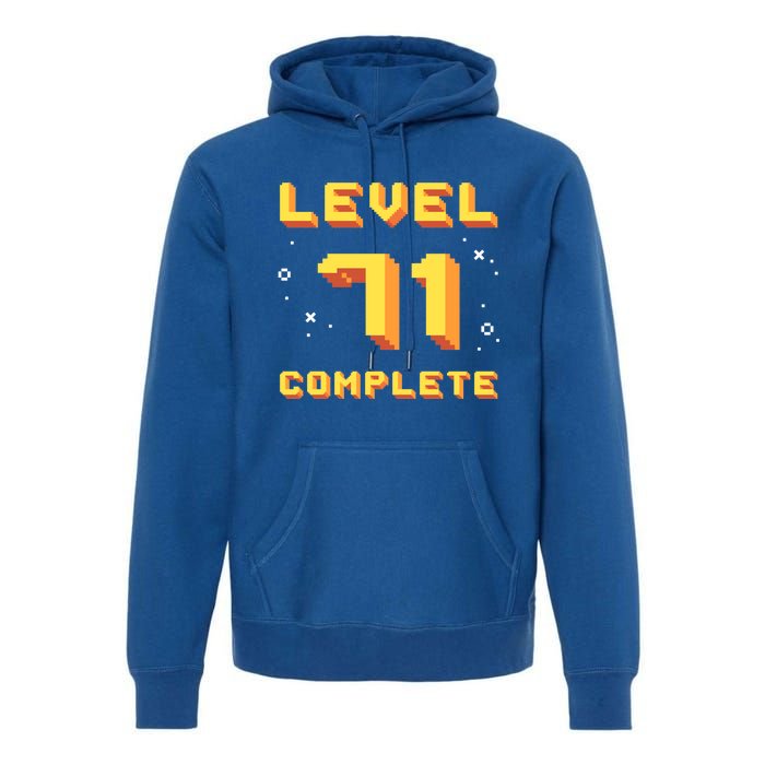 Born In 1950 Level 71 Complete 71th Birthday Retro Gaming Funny Gift Premium Hoodie