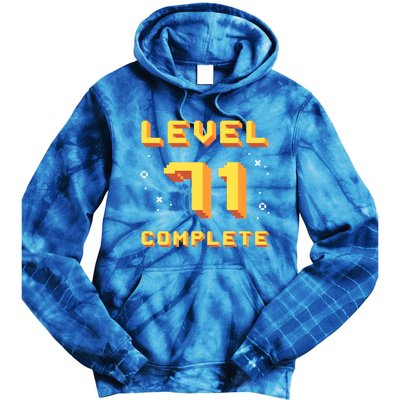 Born In 1950 Level 71 Complete 71th Birthday Retro Gaming Funny Gift Tie Dye Hoodie