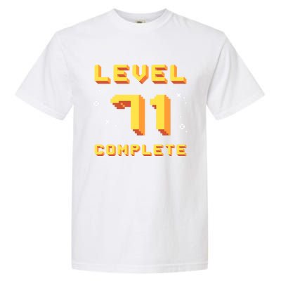 Born In 1950 Level 71 Complete 71th Birthday Retro Gaming Funny Gift Garment-Dyed Heavyweight T-Shirt