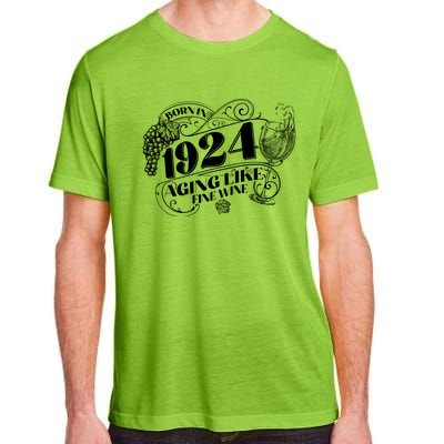 Born In 1924 100th Birthday Aging Like Fine Wine Adult ChromaSoft Performance T-Shirt