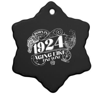 Born In 1924 100th Birthday Aging Like Fine Wine Ceramic Star Ornament