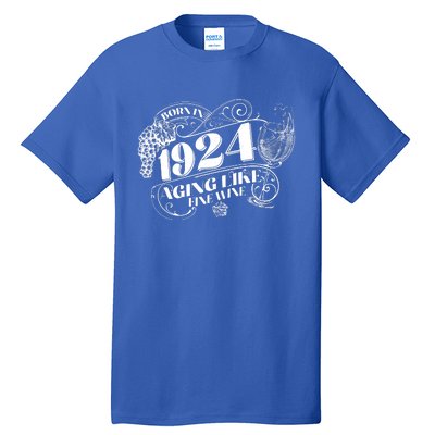 Born In 1924 100th Birthday Aging Like Fine Wine Tall T-Shirt