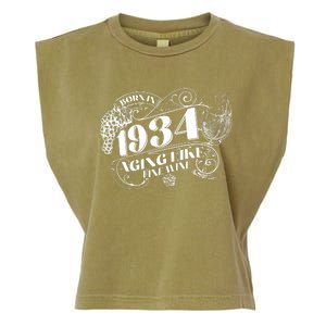 Born In 1934 90th Birthday Aging Like Fine Wine Garment-Dyed Women's Muscle Tee