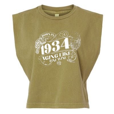 Born In 1934 90th Birthday Aging Like Fine Wine Garment-Dyed Women's Muscle Tee