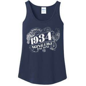 Born In 1934 90th Birthday Aging Like Fine Wine Ladies Essential Tank