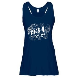 Born In 1934 90th Birthday Aging Like Fine Wine Ladies Essential Flowy Tank