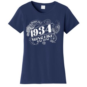 Born In 1934 90th Birthday Aging Like Fine Wine Women's T-Shirt