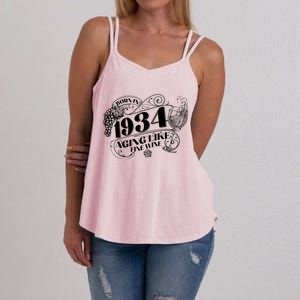 Born In 1934 90th Birthday Aging Like Fine Wine Women's Strappy Tank