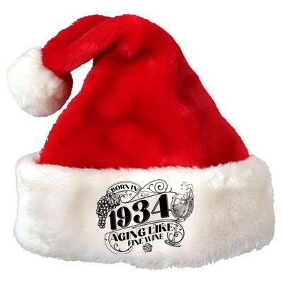 Born In 1934 90th Birthday Aging Like Fine Wine Premium Christmas Santa Hat