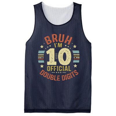 Bruh IM 10 Double Digits 10th Birthday 10 Year Old Mesh Reversible Basketball Jersey Tank