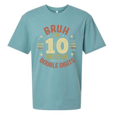 Bruh IM 10 Double Digits 10th Birthday 10 Year Old Sueded Cloud Jersey T-Shirt