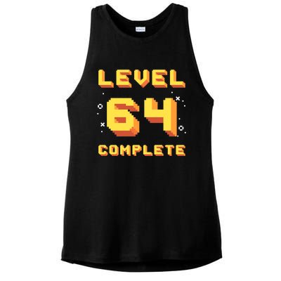 Born In 1957 Level 64 Complete 64th Birthday Retro Gaming Gift Ladies PosiCharge Tri-Blend Wicking Tank