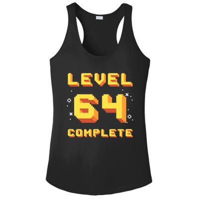 Born In 1957 Level 64 Complete 64th Birthday Retro Gaming Gift Ladies PosiCharge Competitor Racerback Tank