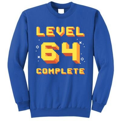 Born In 1957 Level 64 Complete 64th Birthday Retro Gaming Gift Sweatshirt