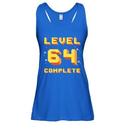 Born In 1957 Level 64 Complete 64th Birthday Retro Gaming Gift Ladies Essential Flowy Tank