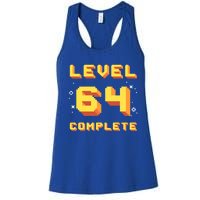 Born In 1957 Level 64 Complete 64th Birthday Retro Gaming Gift Women's Racerback Tank