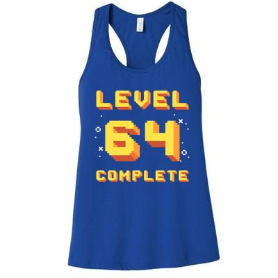 Born In 1957 Level 64 Complete 64th Birthday Retro Gaming Gift Women's Racerback Tank