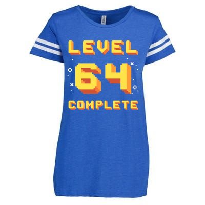 Born In 1957 Level 64 Complete 64th Birthday Retro Gaming Gift Enza Ladies Jersey Football T-Shirt