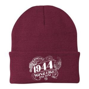 Born In 1944 80th Birthday Aging Like Fine Wine Knit Cap Winter Beanie