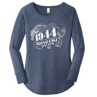 Born In 1944 80th Birthday Aging Like Fine Wine Women's Perfect Tri Tunic Long Sleeve Shirt