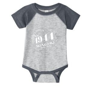 Born In 1944 80th Birthday Aging Like Fine Wine Infant Baby Jersey Bodysuit