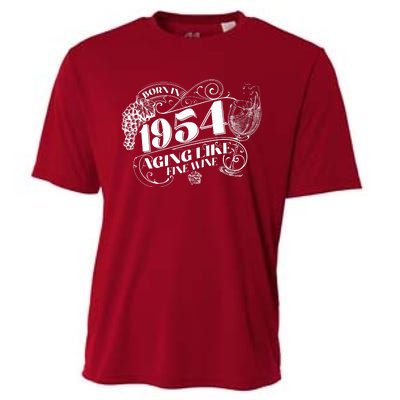 Born In 1954 70th Birthday Aging Like Fine Wine Cooling Performance Crew T-Shirt