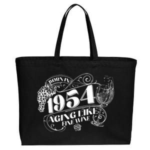 Born In 1954 70th Birthday Aging Like Fine Wine Cotton Canvas Jumbo Tote