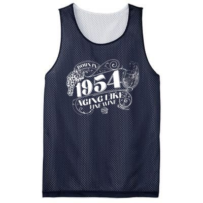 Born In 1954 70th Birthday Aging Like Fine Wine Mesh Reversible Basketball Jersey Tank