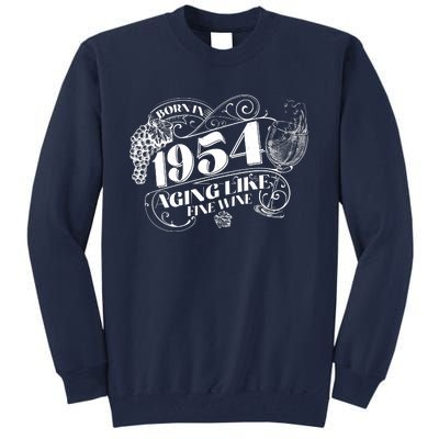 Born In 1954 70th Birthday Aging Like Fine Wine Tall Sweatshirt