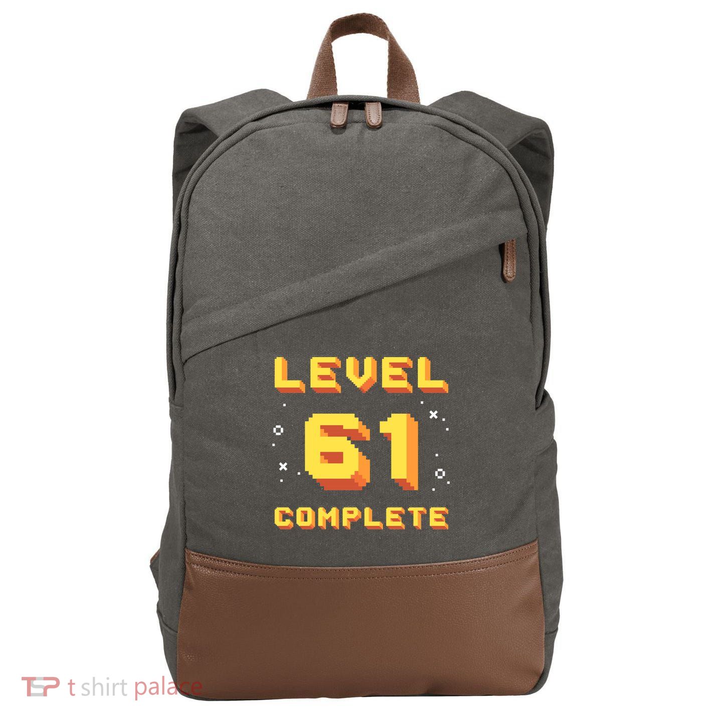Born In 1960 Level 61 Complete 61th Birthday Retro Gaming Meaningful Gift Cotton Canvas Backpack