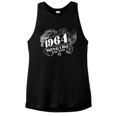 Born In 1964 60th Birthday Aging Like Fine Wine Ladies PosiCharge Tri-Blend Wicking Tank