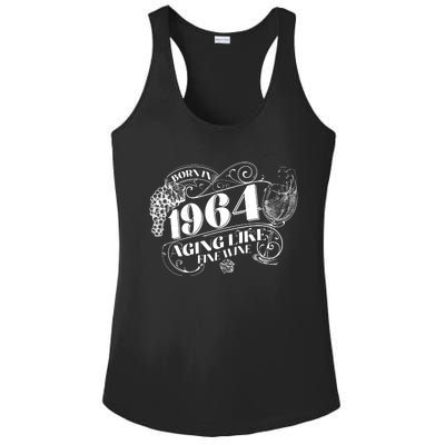 Born In 1964 60th Birthday Aging Like Fine Wine Ladies PosiCharge Competitor Racerback Tank