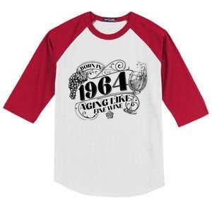 Born In 1964 60th Birthday Aging Like Fine Wine Kids Colorblock Raglan Jersey